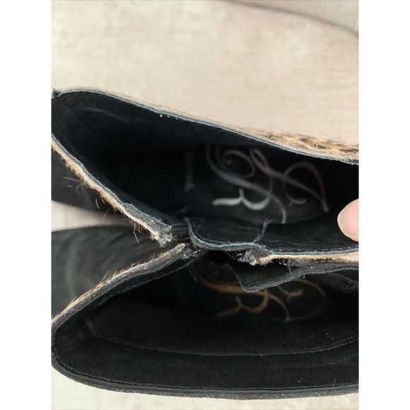 J. Renee Women’s Ankle Bootie Boots Zip Up Black w/ Cheetah Print Cuff Size 7 - Picture 7 of 7